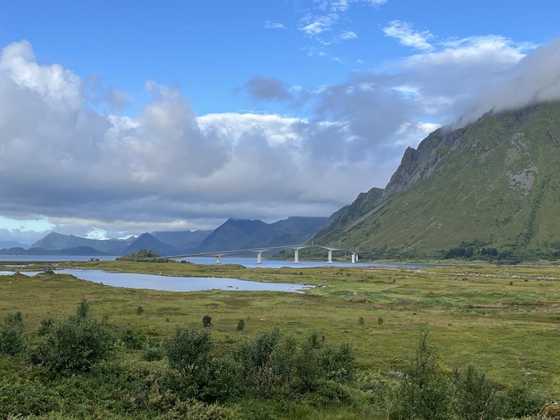 Výhľady po ceste ku kempu Rystad Lofoten Camping